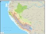 Peru <br /> Physical <br /> Wall Map Map