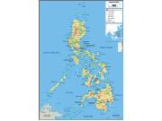 Philippines <br /> Physical <br /> Wall Map Map