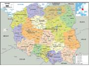 Poland <br /> Political <br /> Wall Map Map