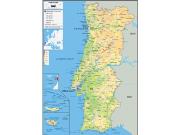 Portugal <br /> Physical <br /> Wall Map Map