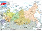 Russia <br /> Political <br /> Wall Map Map