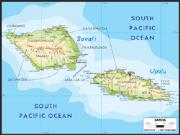 Samoa <br /> Physical <br /> Wall Map Map