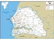 Senegal Road <br /> Wall Map Map