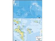 Seychelles <br /> Physical <br /> Wall Map Map