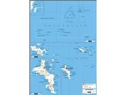 Seychelles Road <br /> Wall Map Map