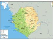 Sierra Leone <br /> Physical <br /> Wall Map Map