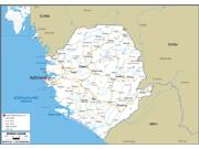 Sierra Leone Road <br /> Wall Map Map