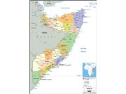 Somalia <br /> Political <br /> Wall Map Map
