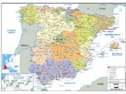 Spain <br /> Political <br /> Wall Map Map