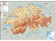 Switzerland <br /> Physical <br /> Wall Map Map