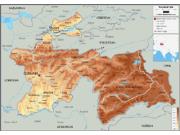 Tajikistan <br /> Physical <br /> Wall Map Map