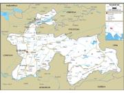 Tajikistan Road <br /> Wall Map Map
