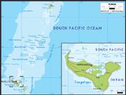 Tonga <br /> Physical <br /> Wall Map Map