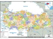 Turkey <br /> Political <br /> Wall Map Map