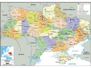 Ukraine <br /> Political <br /> Wall Map Map