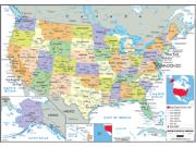USA <br /> Political Wall <br /> Wall Map Map
