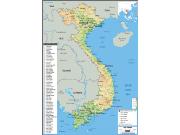 Vietnam <br /> Physical <br /> Wall Map Map