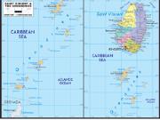 Vincent Grenadines <br /> Political <br /> Wall Map Map