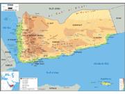 Yemen <br /> Physical <br /> Wall Map Map