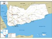 Yemen Road <br /> Wall Map Map