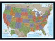 US <br /> Political <br /> Wall Map <br />(bright-colored) Map