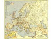 Europe and the Mediterranean 1939 <br /> Wall Map Map