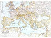 Europe and the Mediterranean 1938 <br /> Wall Map Map