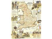 Medieval England 1979 <br /> Wall Map Map