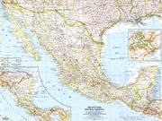 Mexico and Central America 1961 <br /> Wall Map Map
