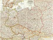 Poland and Czechoslovokia 1958 <br /> Wall Map Map