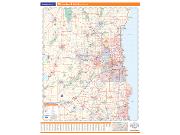 Milwaukee, WI Vicinity <br /> Wall Map Map