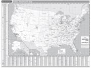 United States Gray <br /> Wall Map <br />with Counties Map