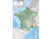 France <br /> Physical <br /> Wall Map Map