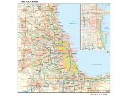 Chicago, IL <br /> Wall Map Map