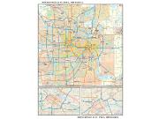 Minneapolis and St. Paul, MN <br /> Wall Map Map