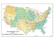 US Watershed <br /> Wall Map Map