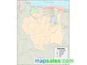 Suriname <br /> Wall Map Map