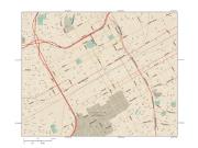 Birmingham Downtown <br /> Wall Map Map