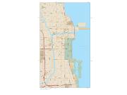 Chicago Downtown <br /> Wall Map Map