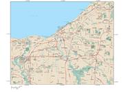 Cleveland Metro Area <br /> Wall Map Map