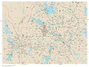 Dallas / Fort Worth Metro Area <br /> Wall Map Map