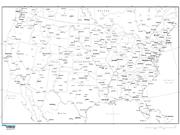United States <br /> Political <br /> Wall Map (Grayscale) Map
