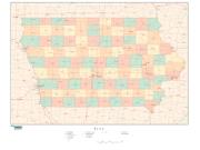 Iowa  <br />with Counties <br /> Wall Map Map