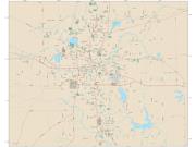 Oklahoma City Metro Area <br /> Wall Map Map