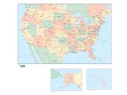 United States County <br / > Wall Map w/  Highways Map