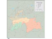 Tajikistan <br /> Wall Map Map