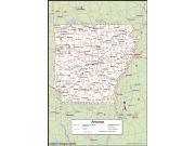 Arkansas <br /> Wall Map <br />with Counties Map