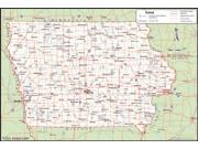 Iowa <br /> Wall Map <br />with Counties Map