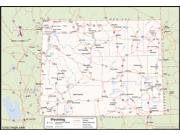 Wyoming <br /> Wall Map <br />with Counties Map