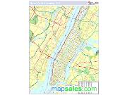 New York, NY County <br /> Wall Map Map